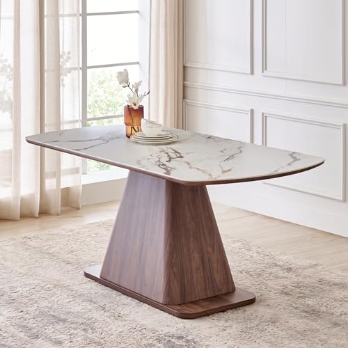 Image of Home Centre | Hadley Ceramic Top 6-Seater Dining Table | Dining Set for Home | White | 1 Year Warranty