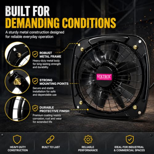 Image of 9 Inch 40W 230MM Exhaust Fan for Kitchen Bathroom Toilet Office | High Speed Air Exhaust Fan with Powerful Air Suction, Low Noise, Energy Efficient Motor