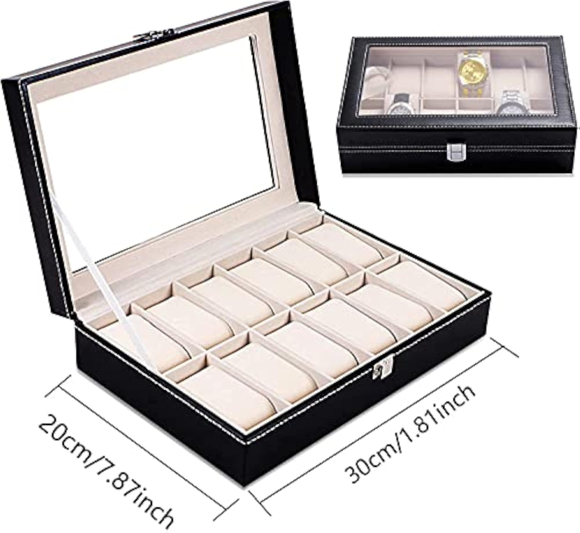 Watch Storage Box with 12 Compartments
