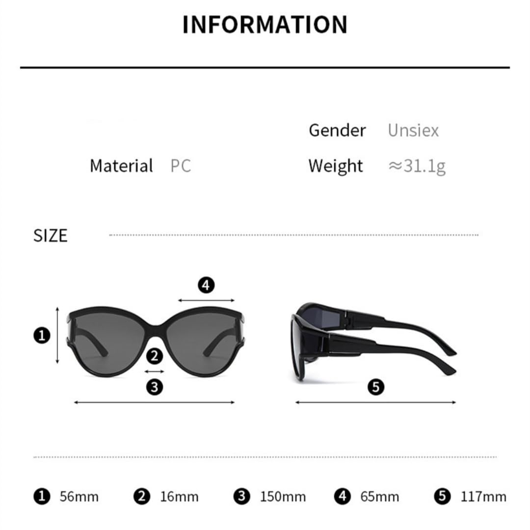 Occhiali da sole eleganti e comodi alla moda neutri retrò con montatura grande protezione UV400 per uomo e donna.