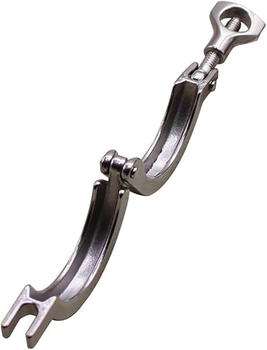Miniatura 3 de DERNORD Abrazadera triple de acero inoxidable 304 de un solo pasador con tuerca de ala para virola TC de 1.5 pulgadas (tubo OD de 1 pulgada a 1-12