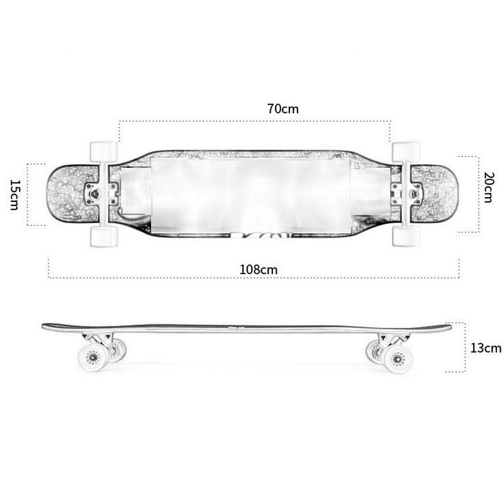 YEENUO Planches à roulettes pour débutants, planche à roulettes complète ， Longboard Skateboard Cruiser, 8 couches d'érable canadien Double Kick Concave Standard et Tricks Skateboards pour enfants e