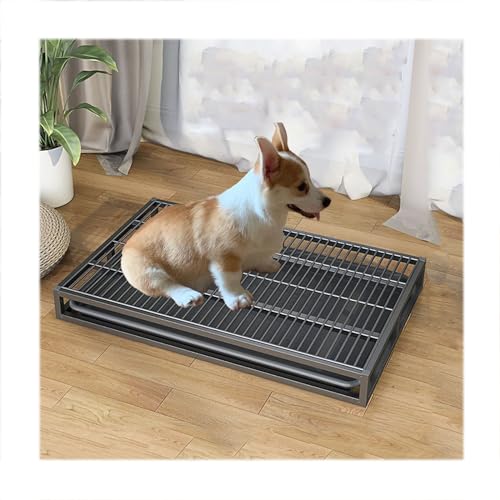 Bac à litière pour chien en acier inoxydable portable de 95 cm