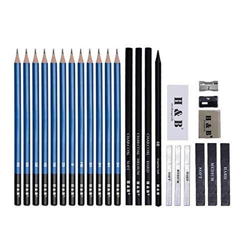 VIDOO 26 Anfänger Skizze Holz Bleistift Zeichnung Werkzeug Set Kunst Malerei Set Für Studenten Studie