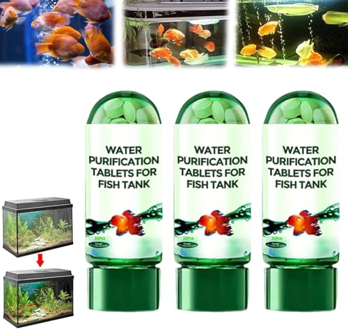 3 potentes tabletas de purificación de agua para acuarios, tabletas de purificación de agua para peceras, paquete de 35, tratamientos de agua de acuario, tabletas purificadoras de agua para acuarios,