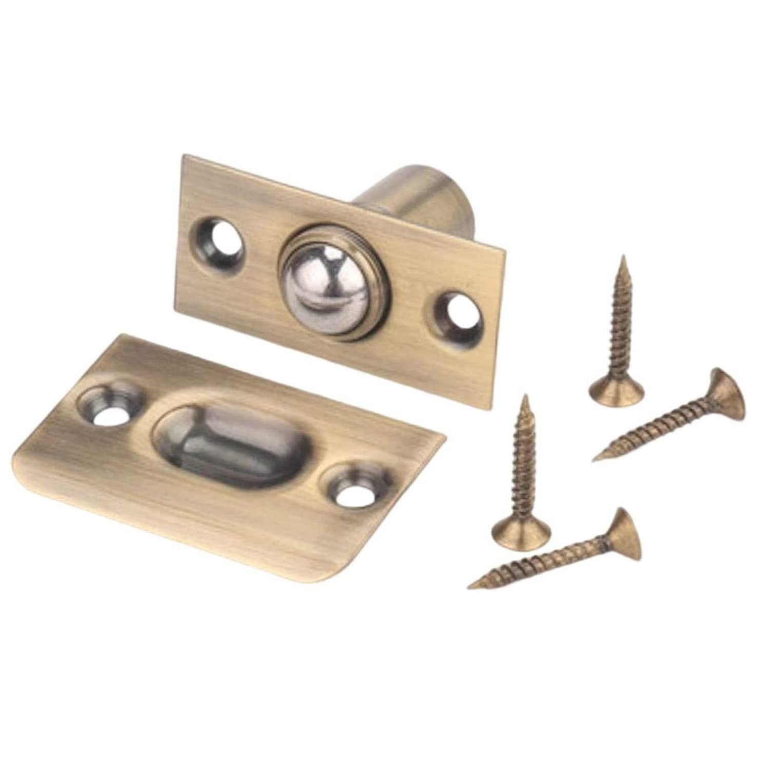 Easnea Bronze Ball Door Catches, Roller Ball Door Catches Spring Ball Bearing Door Latches With Screws, Spring Catches Adjustable Roller Catch For Cabinet, Closet And Doors (Bronze)