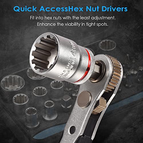 Image of GreaTalent S2 Steel Screwdriver Bit Set with 1 /4 inch Hex Shank Bits (30) | S2 Steel 1 /4 inch Hex Shank Magnetic Bit Holder, 36-Tooth Gear Wrench Handle for Tight Spaces