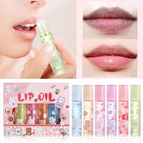 Clear Lip Gloss Sets For Teenage Girls, 6 Pcs Fruit-Flavored Moisturizing Lip Oil Lovely Gift, No-Sticky Long Lasting Liquid Lipstick, Transparent Lip Glow Balm Lip Care For Dry Chapped Lips - Image 3