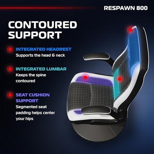 Image of RESPAWN 800 Console Rocker Gaming Chair, Swivel Seat with Lumbar Support