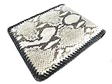 Pelgio Genuine Python Snake Skin Leather Bifold Handmade Wallet ([B1] 6 Card Slots + 2 ID Windows + 2 Compartment for Bills, Reticulated Natural)