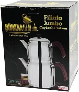 FİLİNTA JUMBO BOY ÇELİK ÇAYDANLIK SETİ ÇİFT KAPAKL