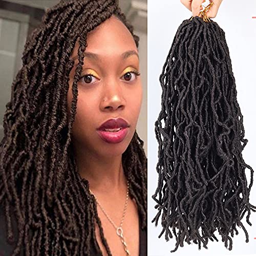 New Faux Locs Crochet Hair 18 inch Goddess Locs Crochet Braids Hair 6 Packs/lot 100% Premium Fiber Synthetic Hair African Hair (#4)