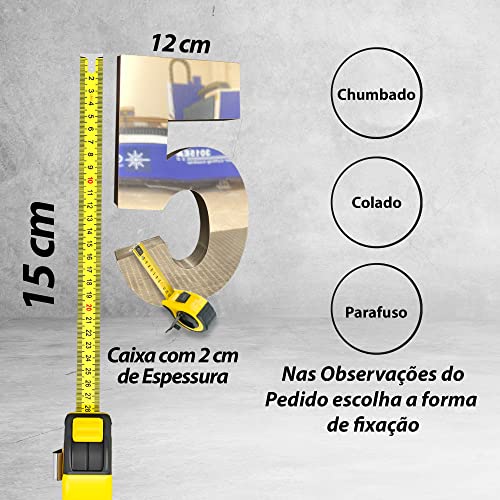 Números Inox Residencial Casa, Corte a laser aço 430! (15CM)