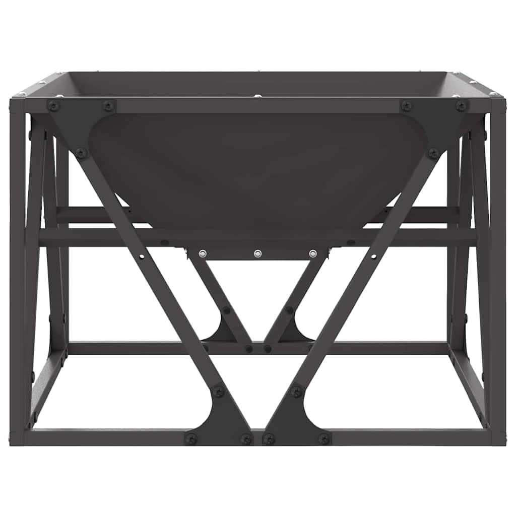 Feuerstelle Schwarz Stahl 50 x 50 x 35 cm Outdoor Garten Terrasse Wärme Atmosphäre Romantik Kamin Ofen Holz Brennholz Heizen Flamme