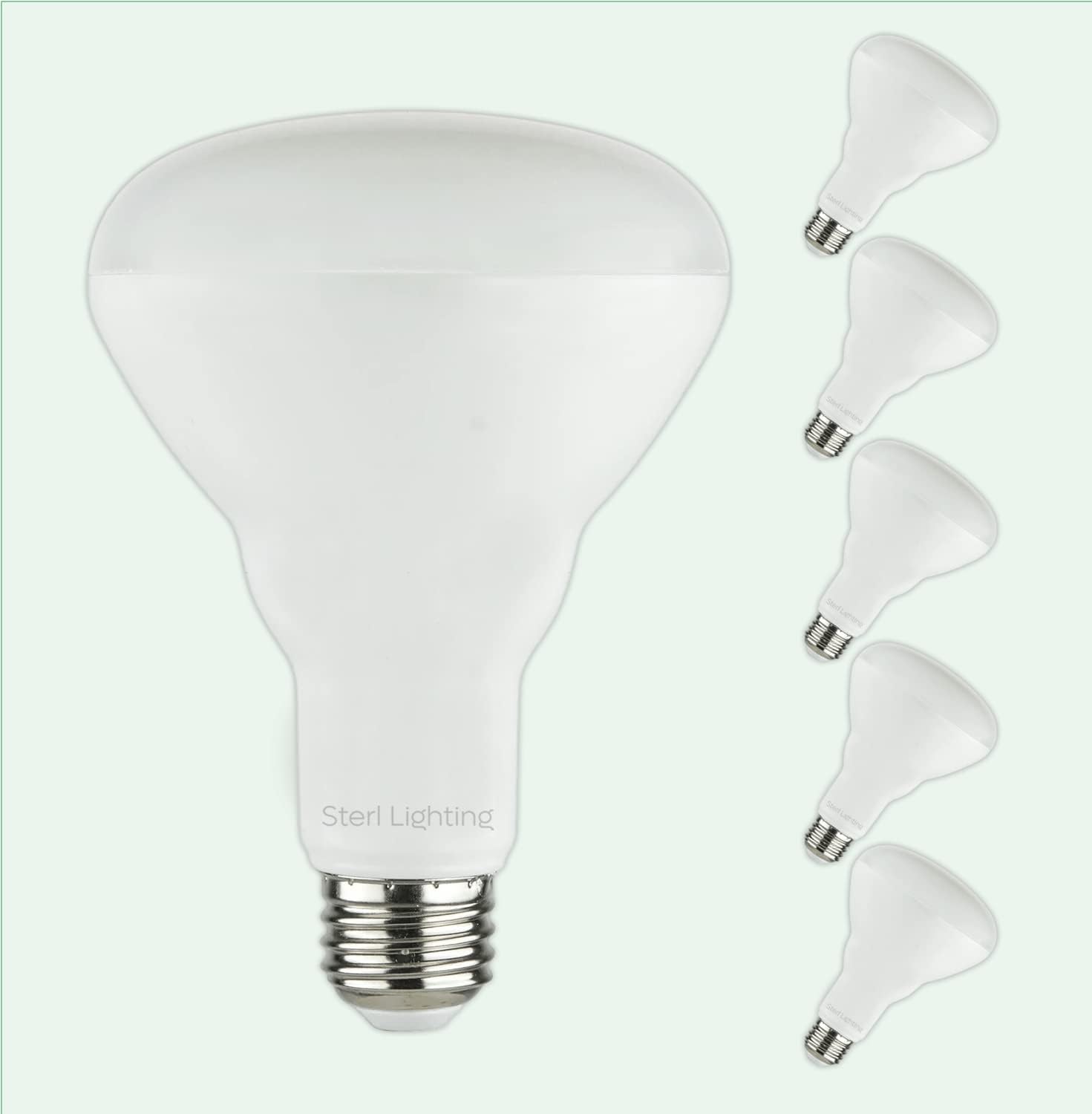 Sterl Lighting - 6 Pack, BR30 Frosted Reflector Floodlight Bulb, 65W, 120V, 500Lm, 5.11 Inch, 2700K Warm White, Dimmable, E26 Screw Base, Indoor & Outdoor Light