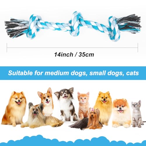 Vivifying Dog Rope Toy, Tough Rope Toy for Dog Cat Puppy Teeth Cleaning (Blue) - Image 3