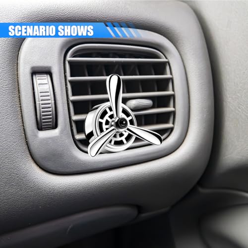 Image of Car Air Outlet Clip, Creative Air Force Propeller Shape Auto Ornament AirConditioner Vent Clip, Automotive Interior Accessories for Women Men (1, Silver)
