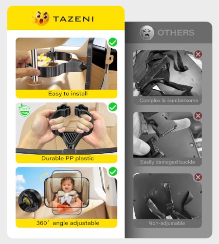 TAZENI Car Mirror with Ultra Stable Clip