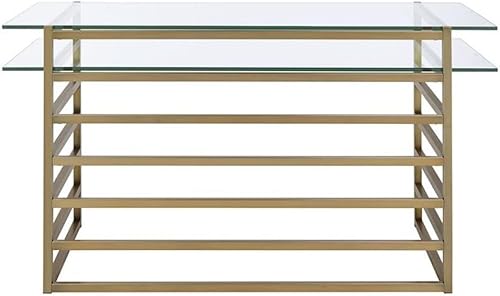 Miniatura 6 de ACME Furniture Shona escritorio oro antiguo y vidrio transparente