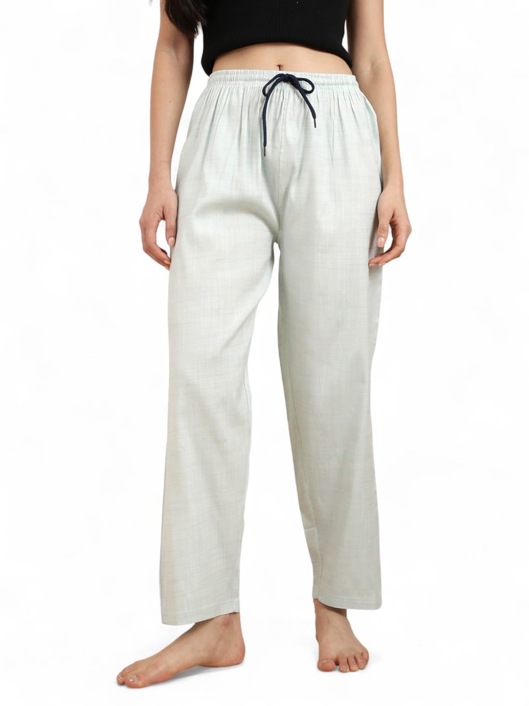 kryptic Women’s 100% Pure Cotton Woven Pyjama | Mid Rise Relaxed Fit Full Length Nightwear Pant with Elasticated Drawstring Waistband & Side Pocket | Comfortable Lounge, Sleepwear & Casual Bottom Wear-picture-31