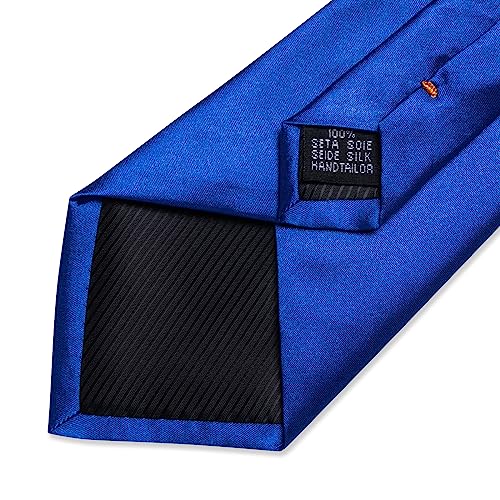 Image of DiBanGu Mens Solid Color Tie and Pocket Square Set Woven Silk Plain Necktie & Handkerchief for Men Wedding Party Formal