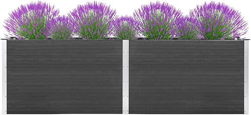 Miniatura 7 de WEMYUFURN Garden Raised Bed 78.7"x39.4"x21.3" WPC Gray,Raised Garden Bed,Outdoor Planters for Flower Herb Garden