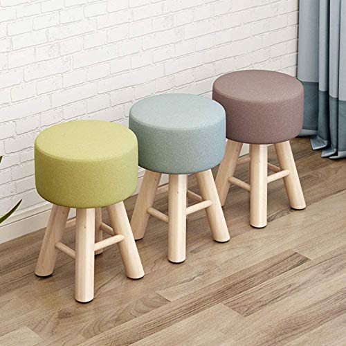 Pouf en Lin Doux pour Salon : Petit Tabouret de Détente - 4