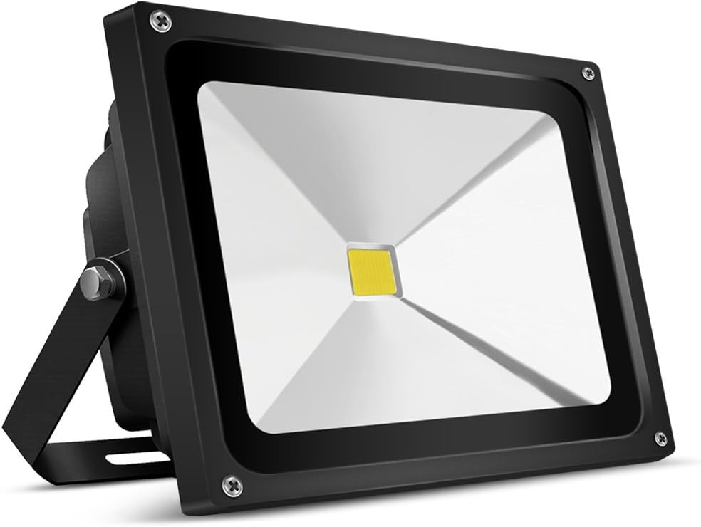 Auralum® Energy Saving 50W IP65 LED Waterproof Floodlight High Power White(6000K) Outdoor Spotlight Black [Energy Class A+]
