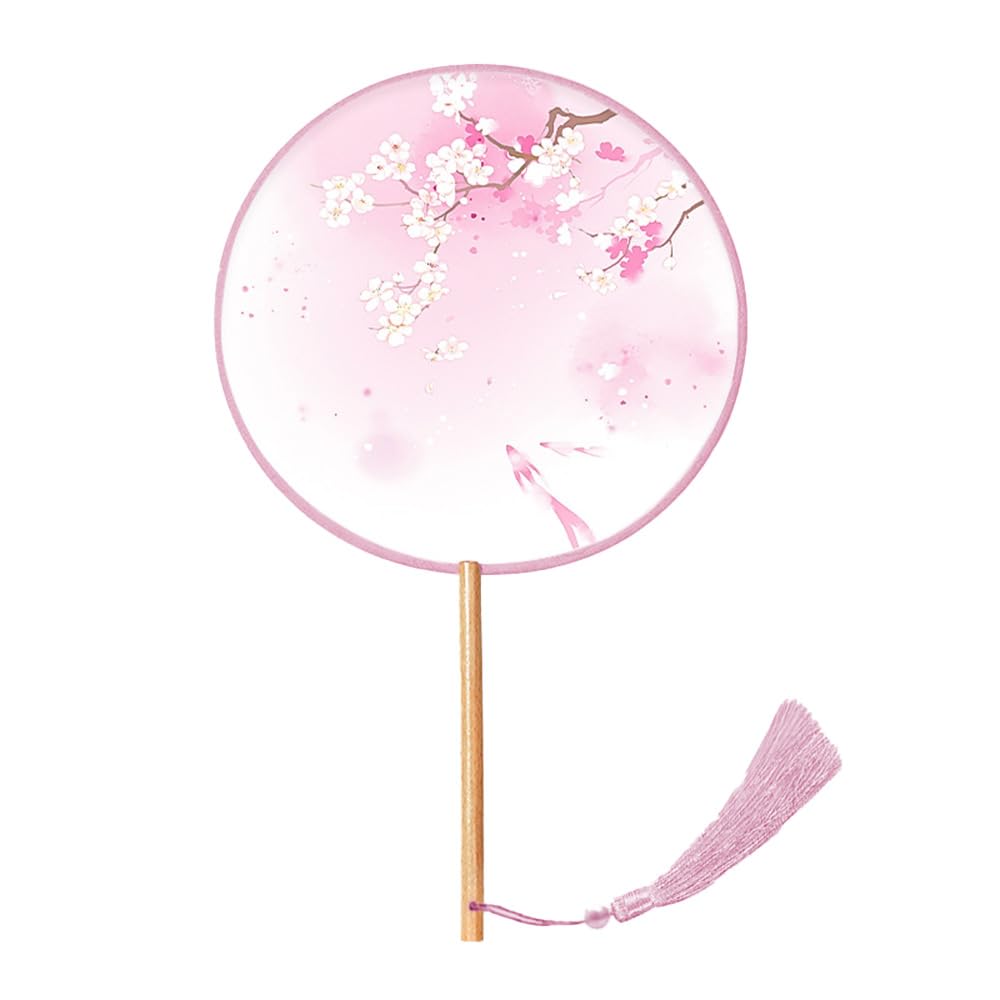 Embroidery Silk Fan, Pink