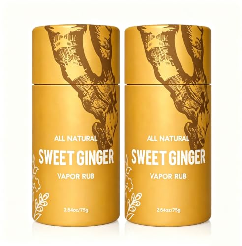 2pcs Sweet Ginger Vapor Rub Stick Herbal Balm Multipurpose Vapor Rub for Hands Knee Neck Back Massage Fast Absorbing