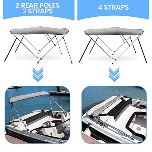 Image of Leader Accessories 10 Colors 3-4 Bow Bimini Top for Boats Boat Canopy Cover