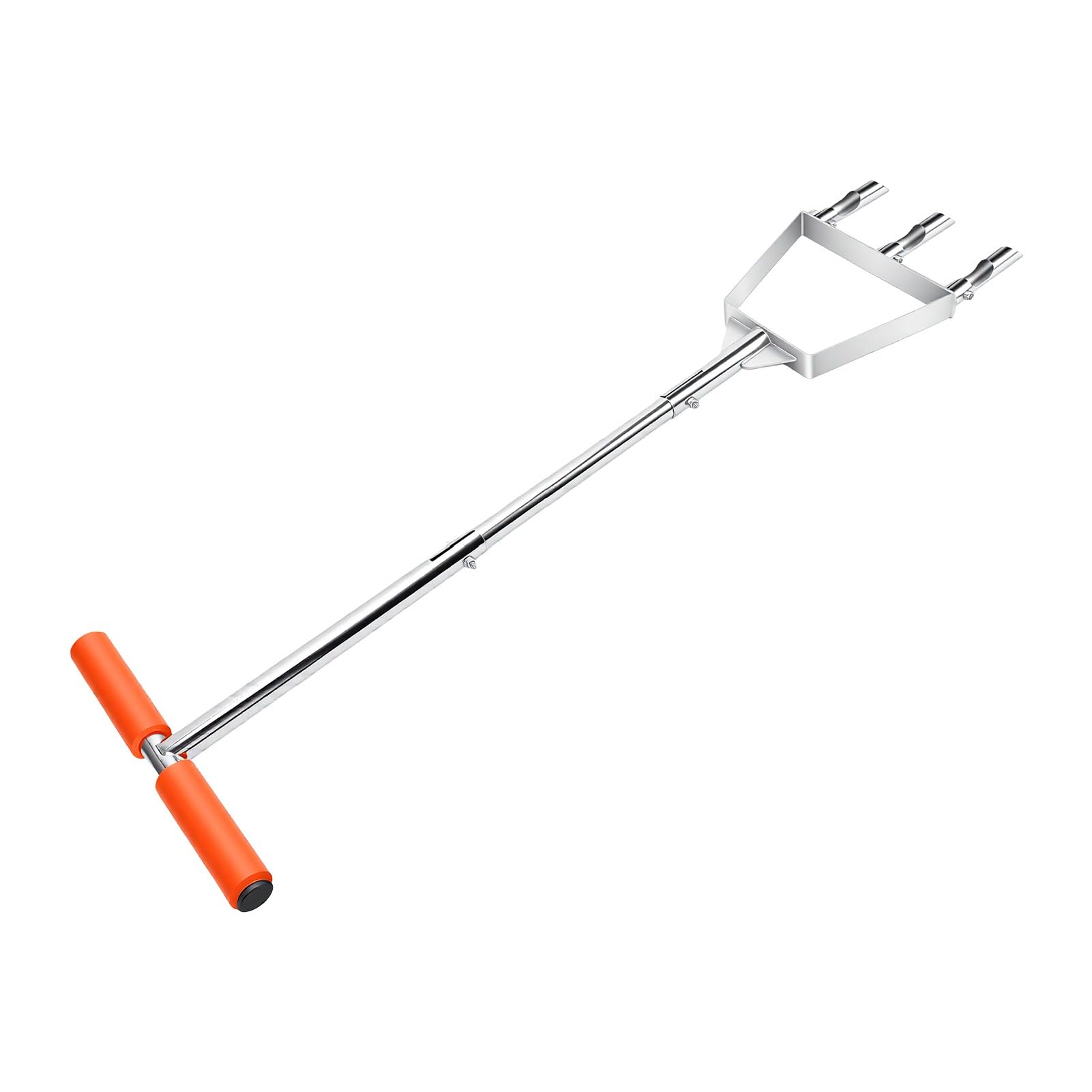 Haofy Attrezzo per Prato Aeratore Manuale con 3 Denti Cavi Aeratore in Acciaio Inossidabile Semi Assemblato per Presa da Giardino per la Cura del Prato