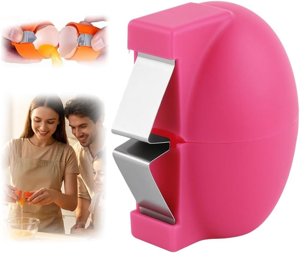 New Egg Shell Opener Egg Cracker Tool Stainless Steel, Multifunctional Egg Shell Opener for Raw Or Hard-Boiled Eggs, Kitchen Gadget for Cooking Baking (Pink)