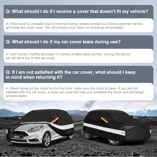 Image of 10 Layers Hatchback Car Cover Custom Fit for Ford Fiesta (1989-2023), Waterproof All Weather for Automobiles, Outdoor Full Cover Sun Dust Rain Protection with Cotton. Black