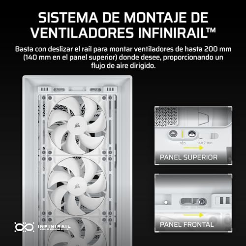 Miniatura 5 de CORSAIR Frame 5000D RS Caja Modular Mid-Tower de Gran Flujo de Aire para PC – 4X Ventiladores RS Preinstalados, Sistema de Montaje de Ventiladores InfiniRail – Blanc