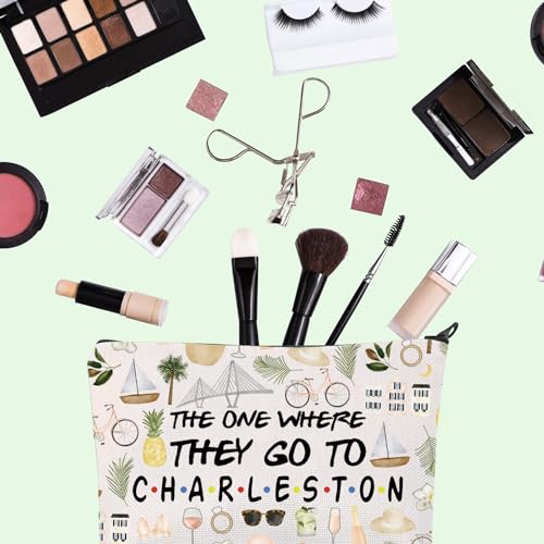 FOTAP Charleston Trip Makeup Bag Charleston Travel Gift Charleston Souvenir Gift Charleston Travel Bag Housewarming Gift (CHARLESTON), white4