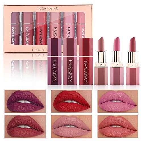 CCbeauty Matte Lipstick Set 6 Colors Velvet Smooth Lip Gloss Long Lasting Moisturizer Lip Makeup Kit Gift for Girls and Women