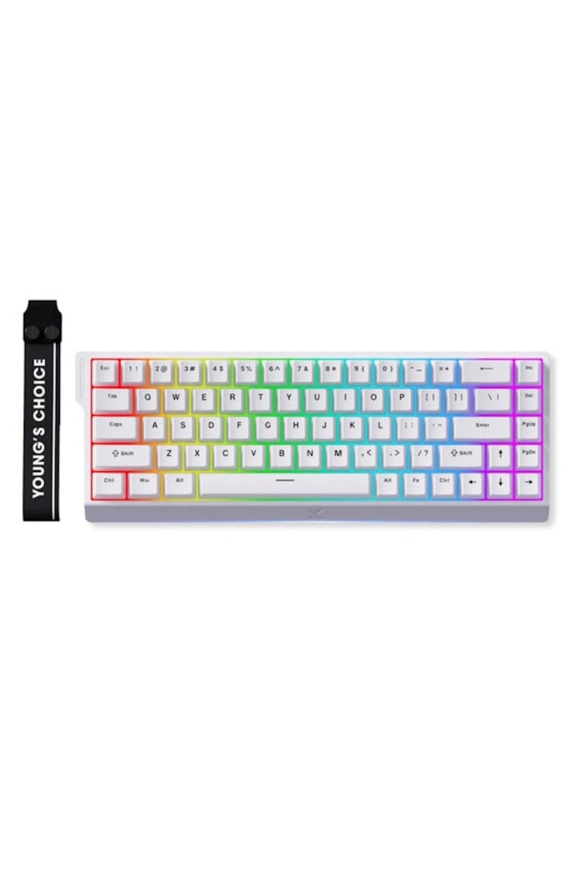 MCHOSE Ace68 E-sport White 65% HE Ice Blue przełącznik magnetyczny RGB Hotswap mechaniczna klawiatura do gier