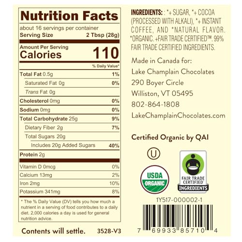 Lake Champlain Chocolates Mocha Hot Chocolates,Net wt 16 oz