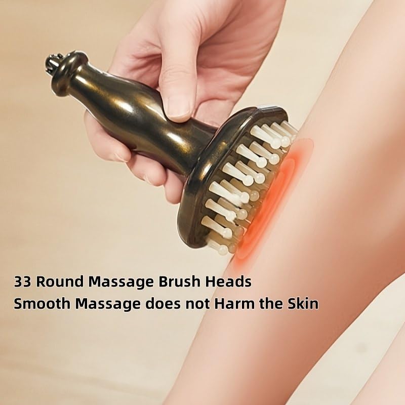 Image of Multifunctional Body Massager Brush with 33 Soft Nodes - Deep Tissue Scalp, Neck & Abdominal Massager | Pain Relief, Blood Circulation & Relaxation Tool for Full Body (Big Meridian)