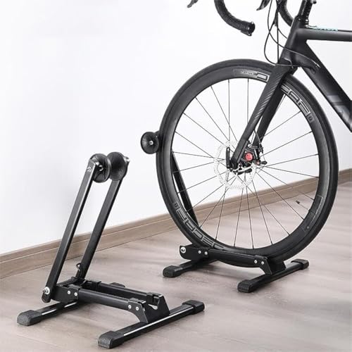 Supporto per bicicletta, portatile e stazionario, salvaspazio, con altezza regolabile, per riporre bici da interno, cavalletto in lega di alluminio e riparazione per bici da strada