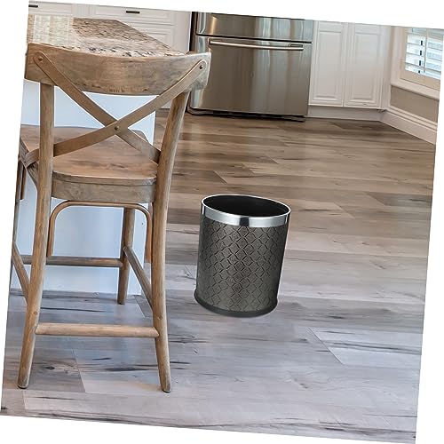 Caneca de basura rectangular de plástico negra miniatura 6