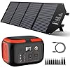 Solar Generator 600W Portable Power Station with 100W Solar Panel, 296Wh Backup Battery Pack with AC Outlet, Only 12.66 lb for RV, Outdoors, Camping, Traveling, and Emergencies