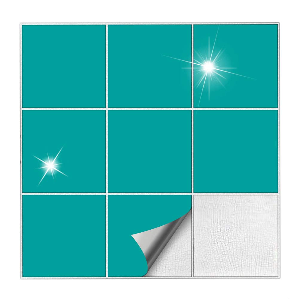 Kiwistar - Set 007 - Autocollants Pour Carrelage - 4,7 X 19,9 Cm - Lot De 25 - Bleu Turquoise - Matepour La Cuisine, La Salle De Bain, Le Dosseret, La Bordure