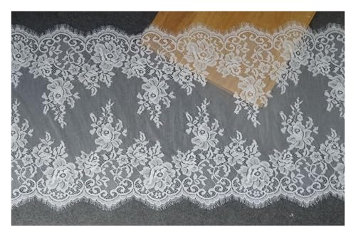 Mesh Soft Bilateral Eyelash Lace Garment Fabrics Sleeve Skirt Lace Extension Splicing Home Accessories 1 Piece(C Black)2