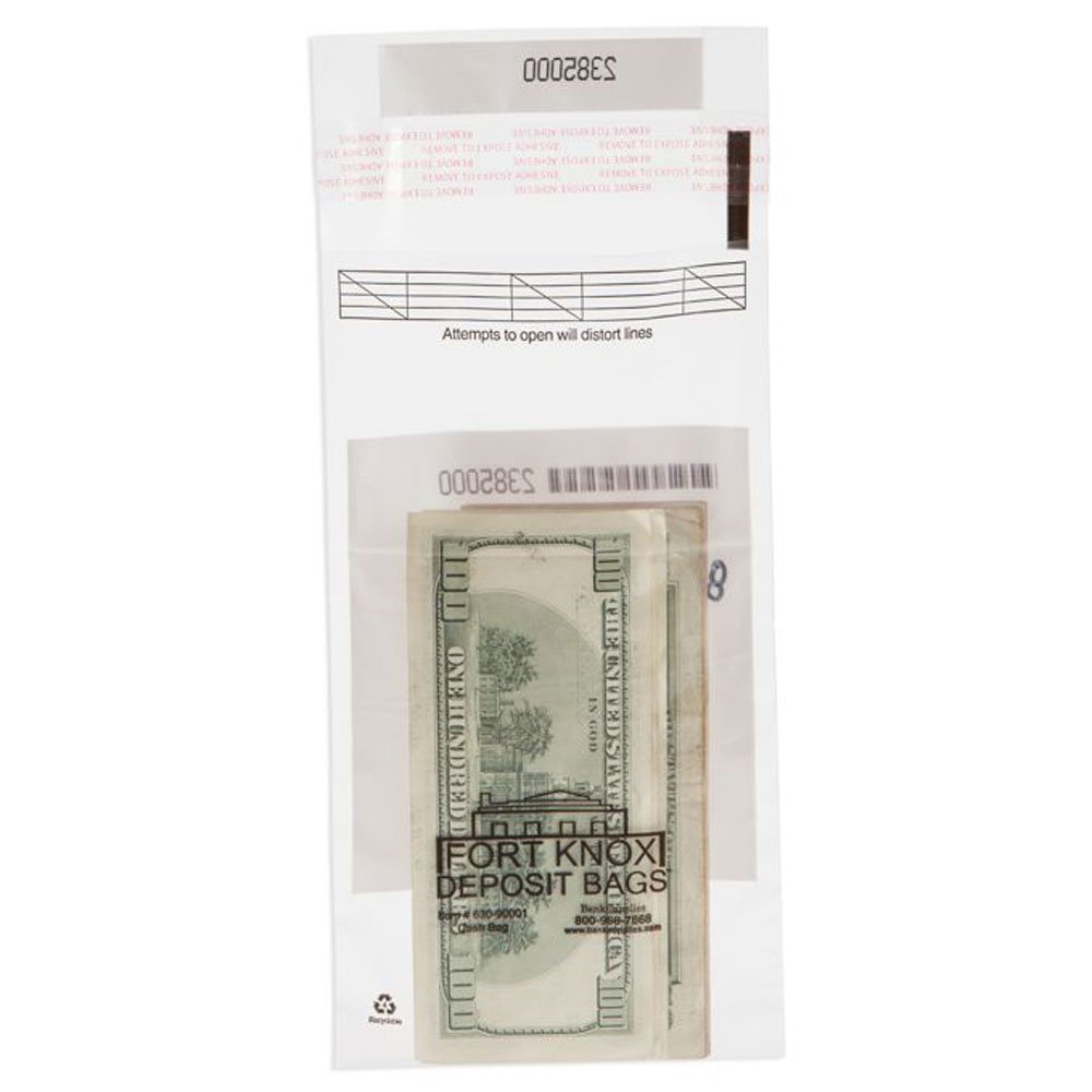 BankSuppliesCashStrapBags | Case of 1000 Bags | 5 x 9 |Cash & Pawn |Tamper Evident Seal | Easy to Sc