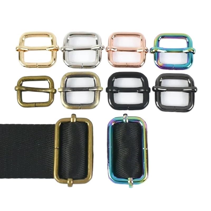 10 hebillas de metal for bolsos 13-50 mm, for correas, cinturones, cuero, deslizadores triples, ganchos ajuste, accesorios bricolaje Para Mochilas Y Bolsos