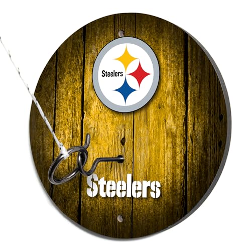 Wild Sports 1-3-11355-WT124D Solid Wood Nfl Hook & Ring Toss Set With Direct Print Hd Team Graphics – Easy Hang Hook And Ring Toss Target – Great Gift For Any Football Fan! Ring Toss Family Game cover