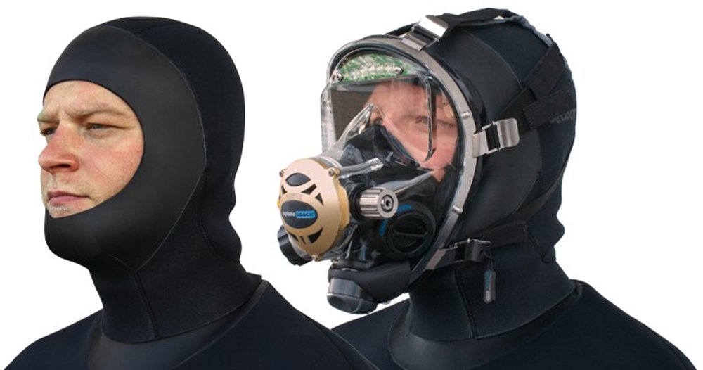 SeaSoft PRO 6MM Commercial DRYSUIT Hood for USE with A Full FACE MASK (Large)