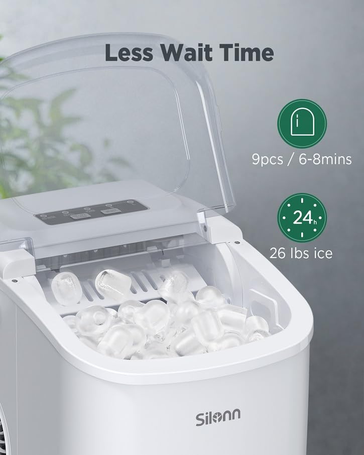 Image of Silonn Ice Maker Machine Countertop with Handle
